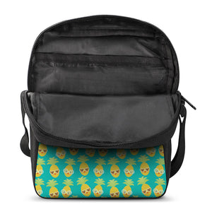 Pineapple Emoji Pattern Print Rectangular Crossbody Bag