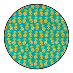 Pineapple Emoji Pattern Print Round Floor Mat