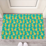 Pineapple Emoji Pattern Print Rubber Doormat