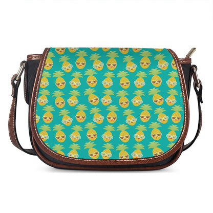 Pineapple Emoji Pattern Print Saddle Bag