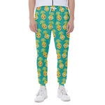 Pineapple Emoji Pattern Print Scuba Joggers