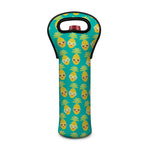 Pineapple Emoji Pattern Print Single Neoprene Wine Tote