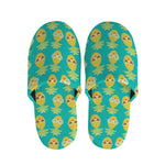 Pineapple Emoji Pattern Print Slippers