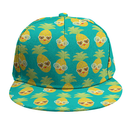 Pineapple Emoji Pattern Print Snapback Cap