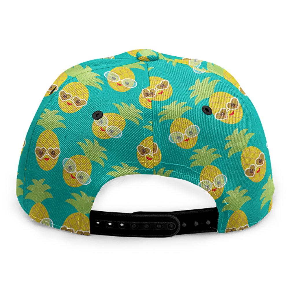 Pineapple Emoji Pattern Print Snapback Cap