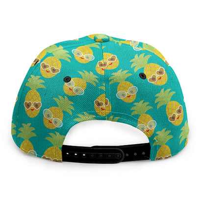 Pineapple Emoji Pattern Print Snapback Cap