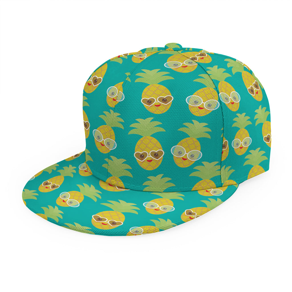 Pineapple Emoji Pattern Print Snapback Cap