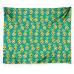 Pineapple Emoji Pattern Print Tapestry