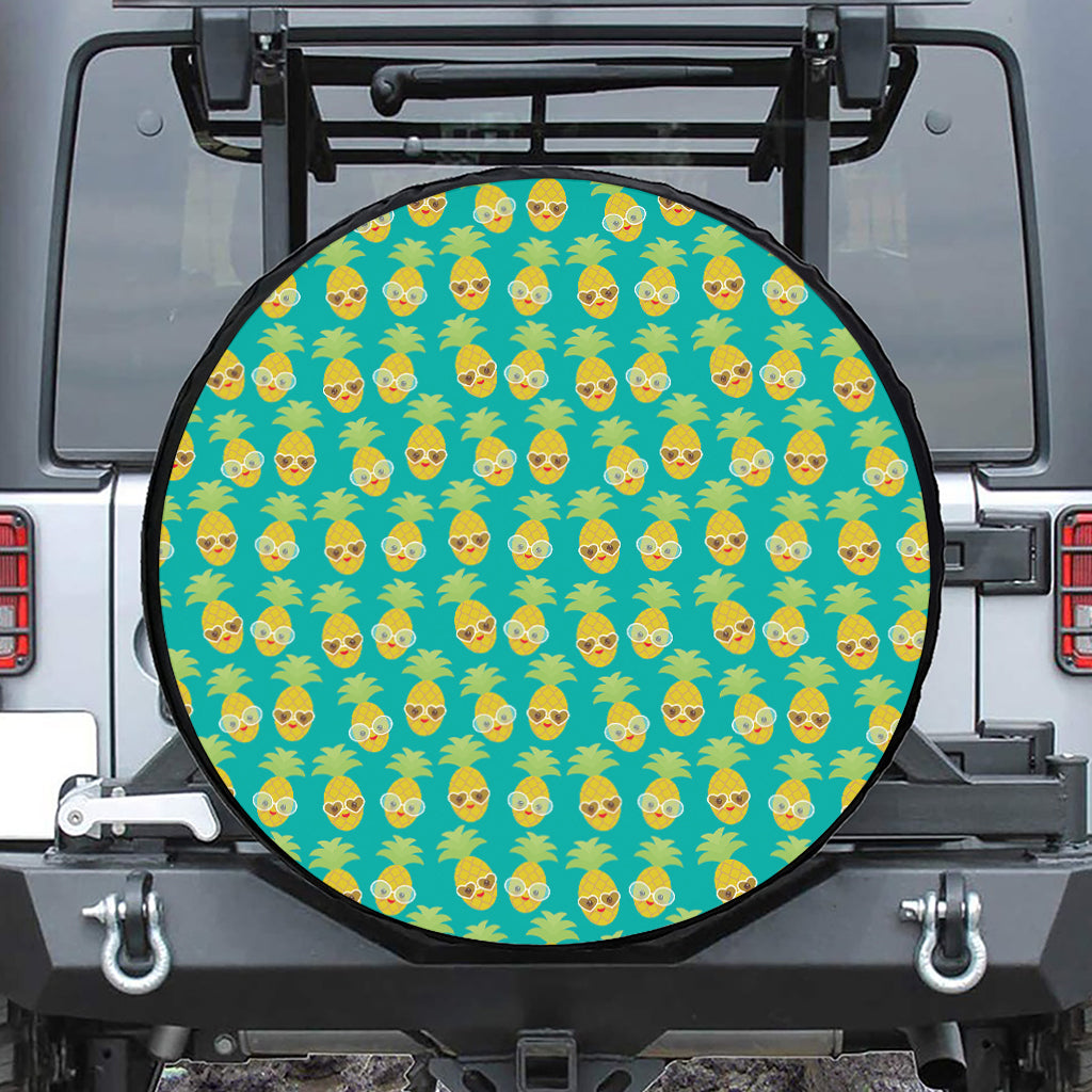 Pineapple Emoji Pattern Print Tire Cover