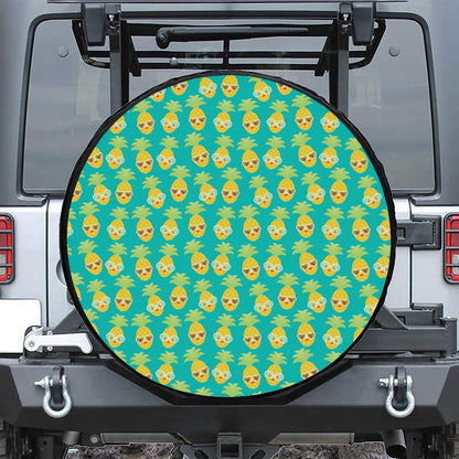 Pineapple Emoji Pattern Print Tire Cover