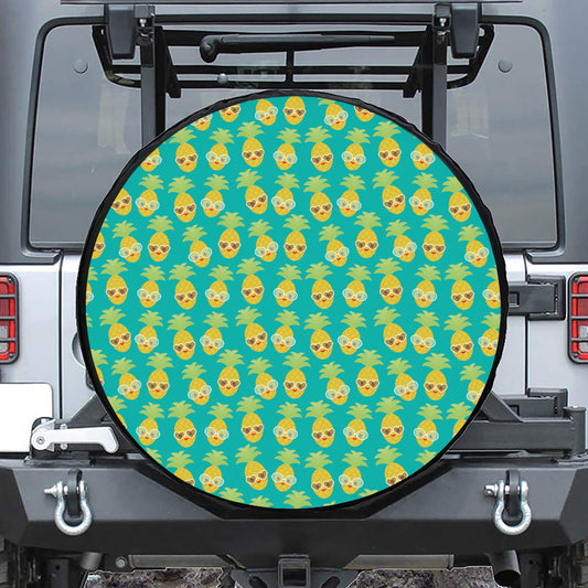 Pineapple Emoji Pattern Print Tire Cover