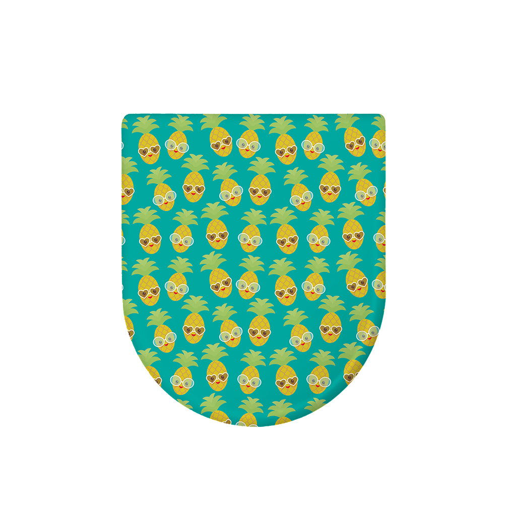 Pineapple Emoji Pattern Print Toilet Lid Cover