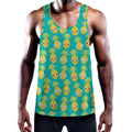 Pineapple Emoji Pattern Print Men's Workout Tank Top