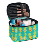 Pineapple Emoji Pattern Print Travel Makeup Bag
