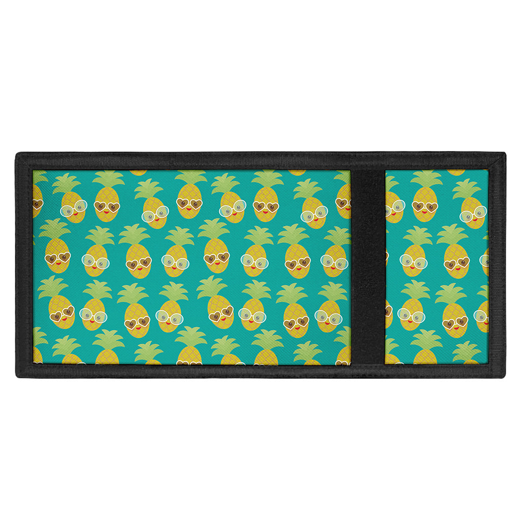 Pineapple Emoji Pattern Print Trifold Wallet