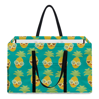 Pineapple Emoji Pattern Print Utility Tote Bag