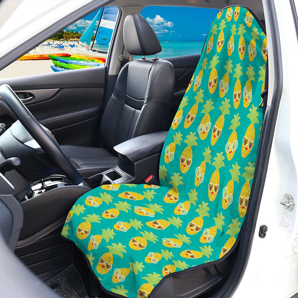 Pineapple Emoji Pattern Print Waterproof Car Seat Cover