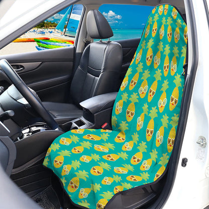 Pineapple Emoji Pattern Print Waterproof Car Seat Cover