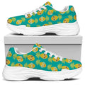 Pineapple Emoji Pattern Print White Chunky Shoes