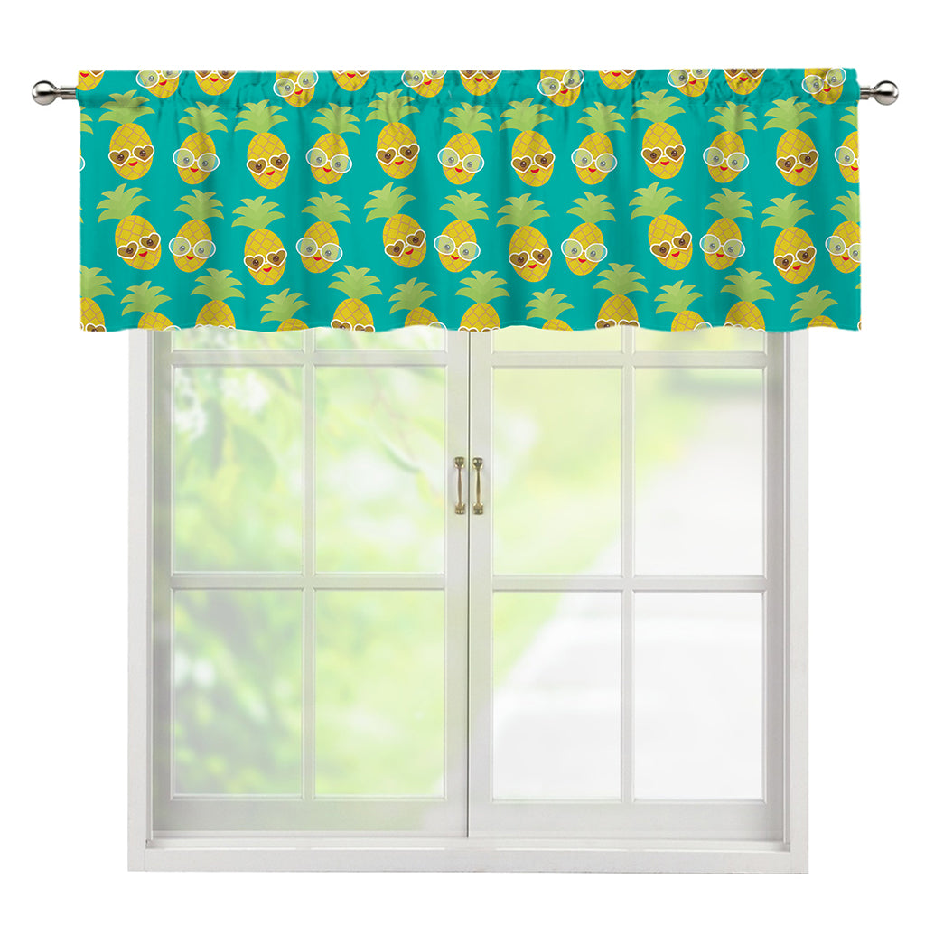 Pineapple Emoji Pattern Print Window Valance