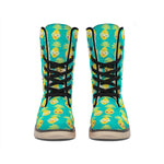 Pineapple Emoji Pattern Print Winter Boots