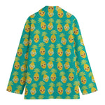 Pineapple Emoji Pattern Print Women's Blazer