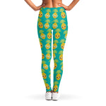 Pineapple Emoji Pattern Print Women's Leggings