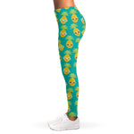 Pineapple Emoji Pattern Print Women's Leggings