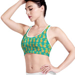 Pineapple Emoji Pattern Print Women's Sports Bra