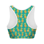 Pineapple Emoji Pattern Print Women's Sports Bra