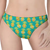 Pineapple Emoji Pattern Print Women's Thong