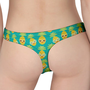 Pineapple Emoji Pattern Print Women's Thong