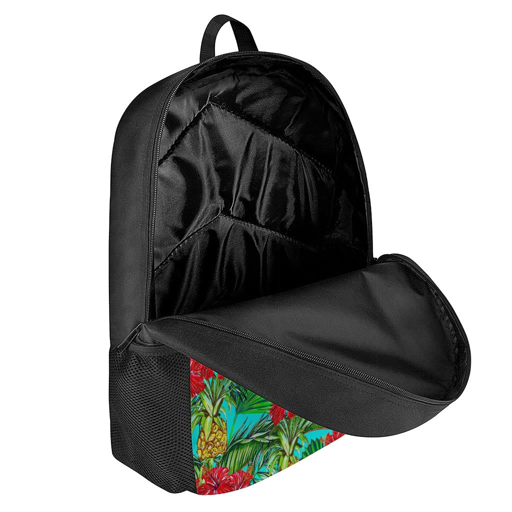 Pineapple Hibiscus Hawaii Pattern Print 17 Inch Backpack