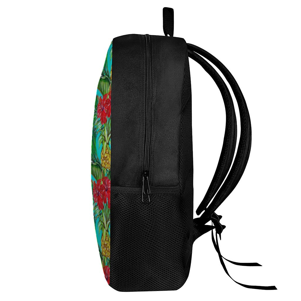 Pineapple Hibiscus Hawaii Pattern Print 17 Inch Backpack