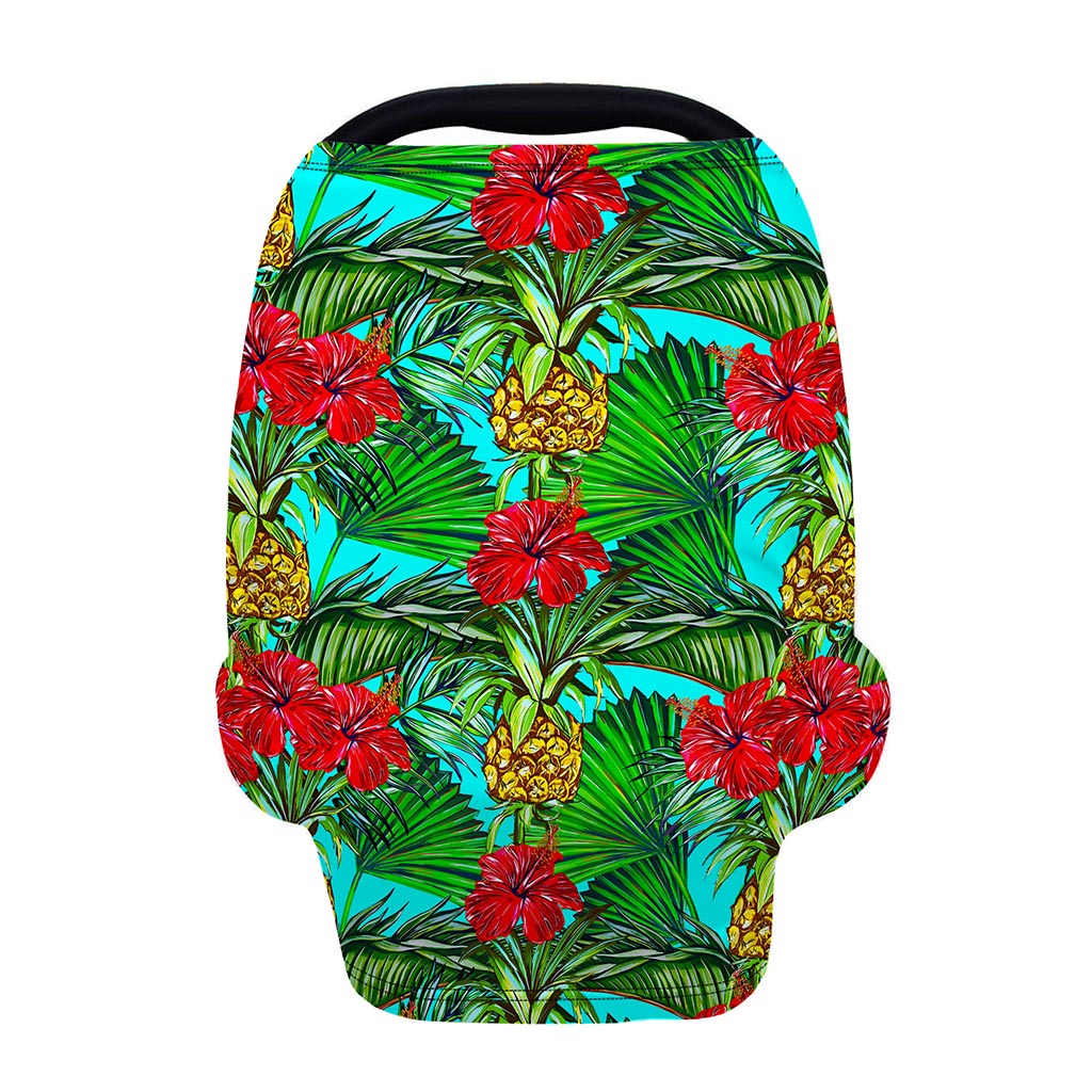 Pineapple Hibiscus Hawaii Pattern Print Baby Seat Cover