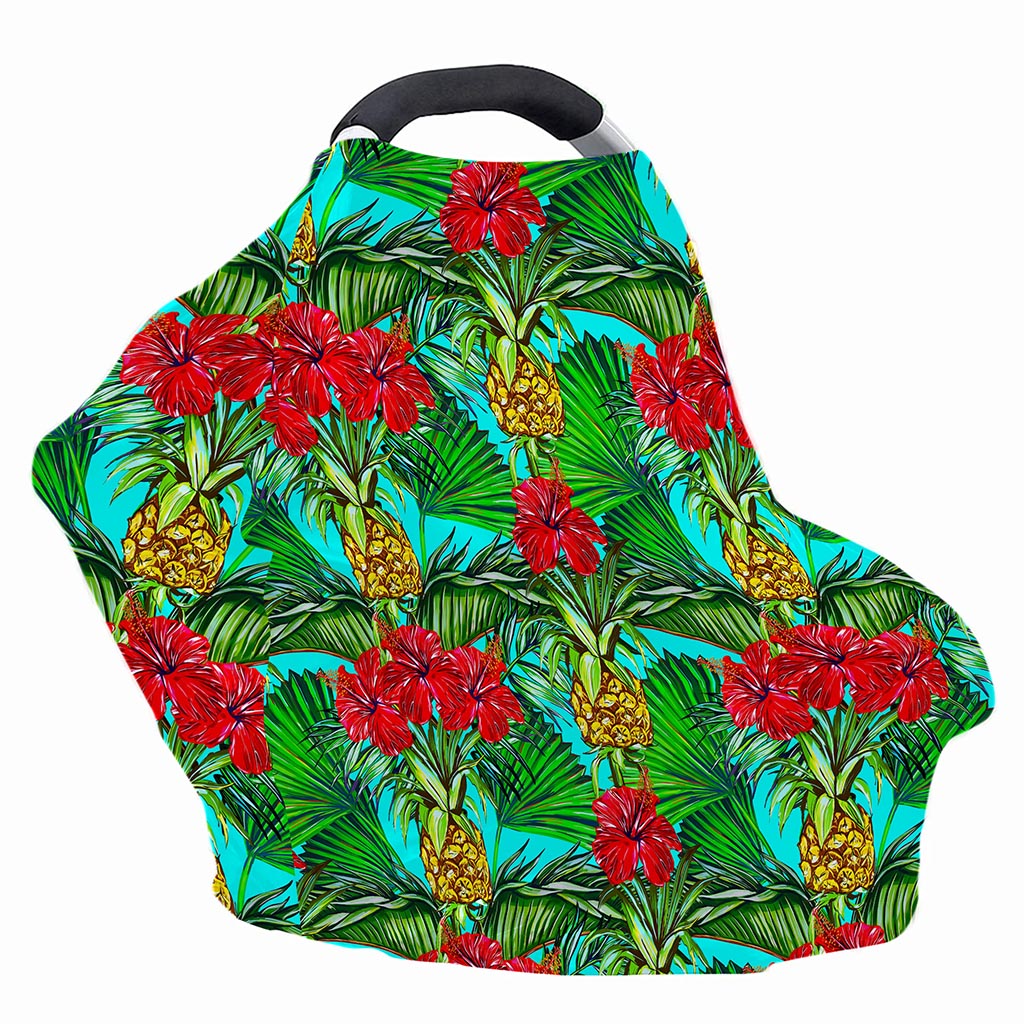Pineapple Hibiscus Hawaii Pattern Print Baby Seat Cover