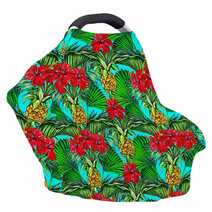 Pineapple Hibiscus Hawaii Pattern Print Baby Seat Cover