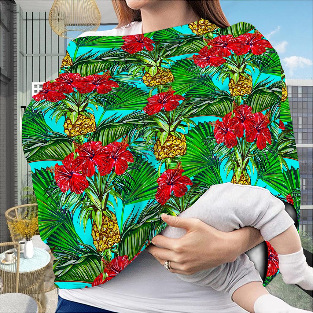 Pineapple Hibiscus Hawaii Pattern Print Baby Seat Cover