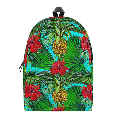 Pineapple Hibiscus Hawaii Pattern Print Backpack