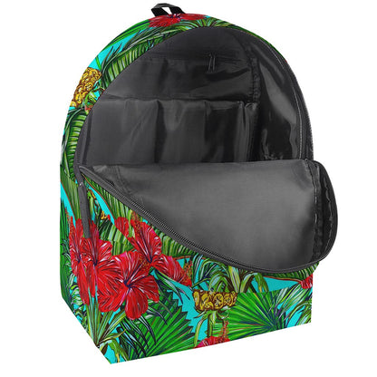 Pineapple Hibiscus Hawaii Pattern Print Backpack