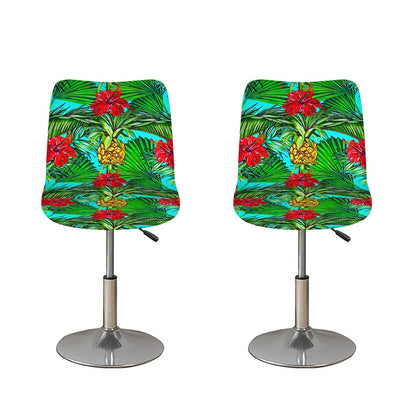 Pineapple Hibiscus Hawaii Pattern Print Bar Stool Covers