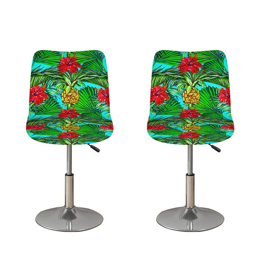 Pineapple Hibiscus Hawaii Pattern Print Bar Stool Covers