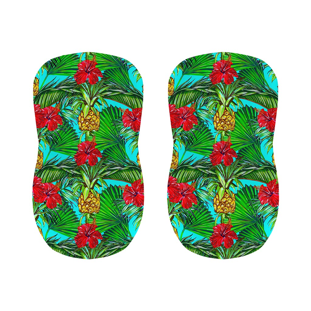 Pineapple Hibiscus Hawaii Pattern Print Bar Stool Covers
