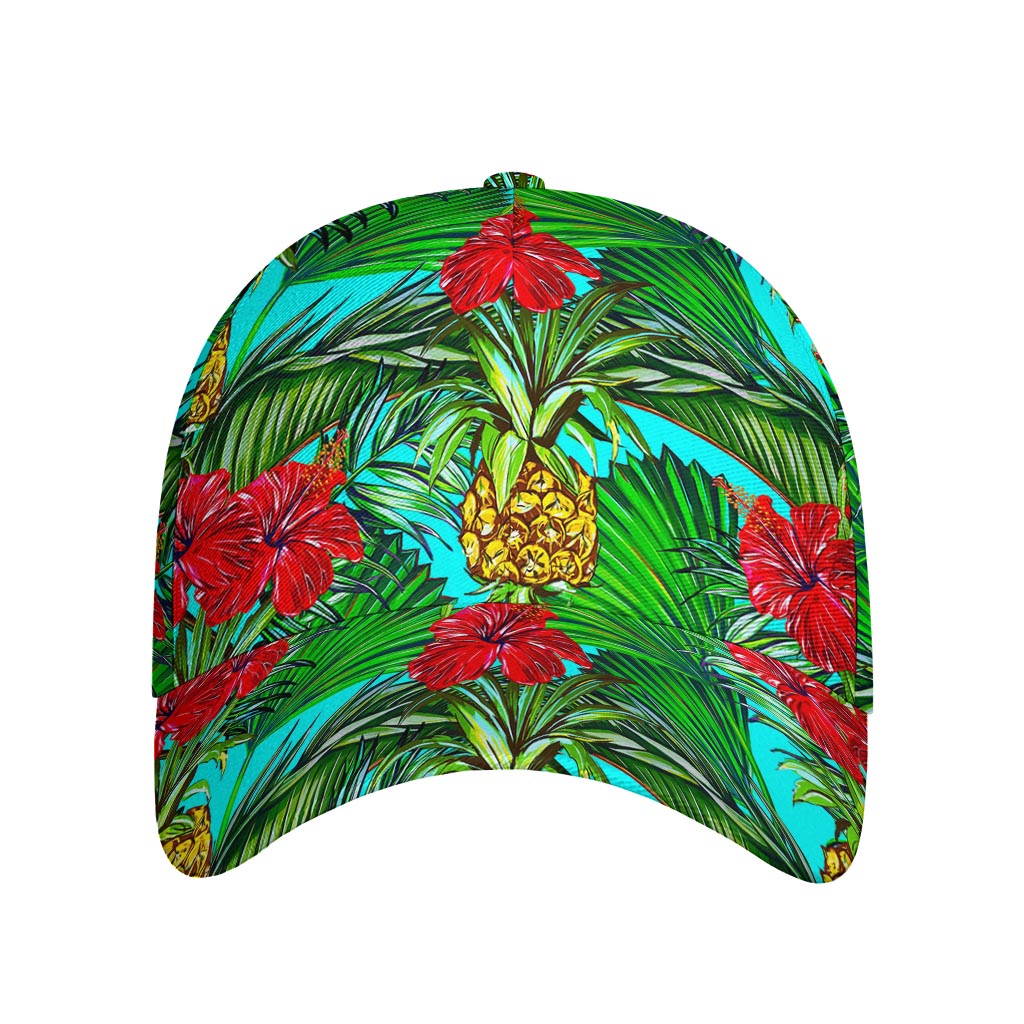 Pineapple Hibiscus Hawaii Pattern Print Baseball Cap