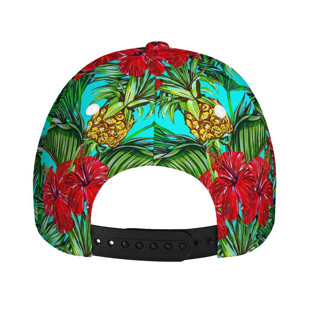 Pineapple Hibiscus Hawaii Pattern Print Baseball Cap