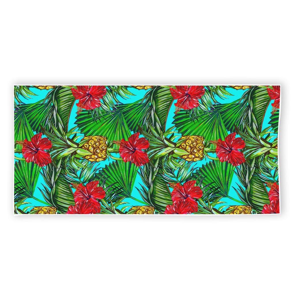 Pineapple Hibiscus Hawaii Pattern Print Beach Towel