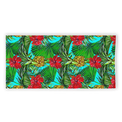 Pineapple Hibiscus Hawaii Pattern Print Beach Towel