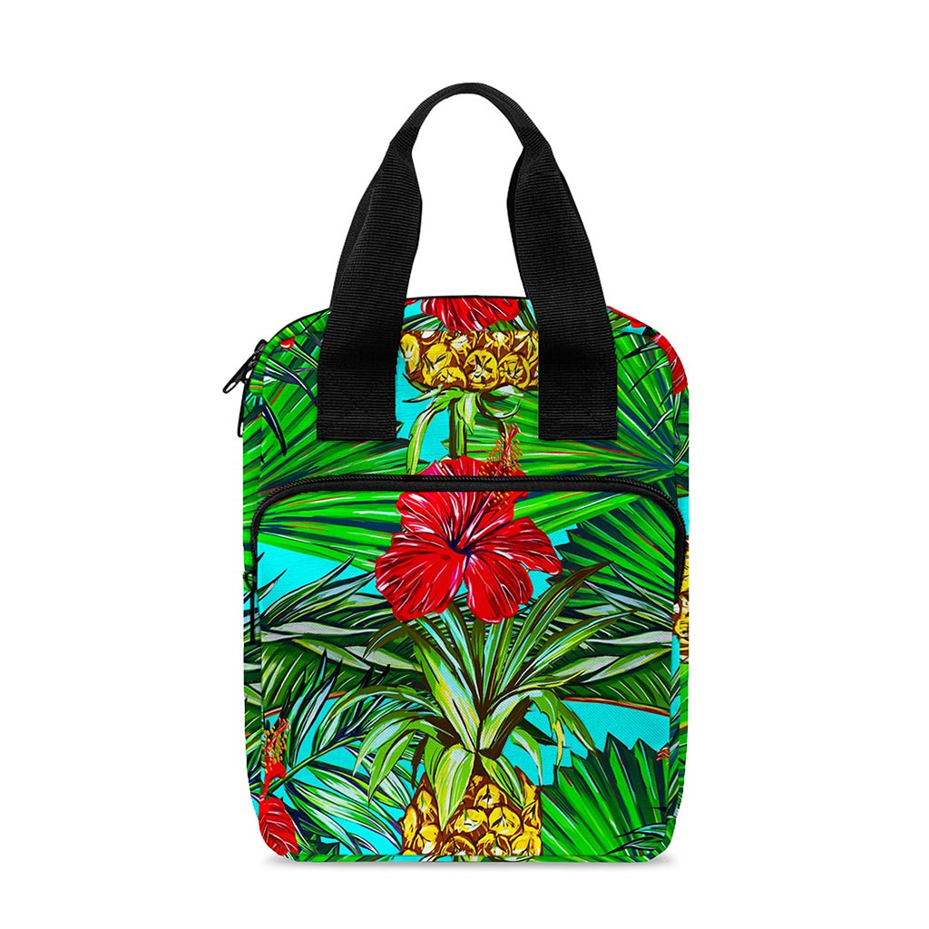 Pineapple Hibiscus Hawaii Pattern Print Bible Tote Bag