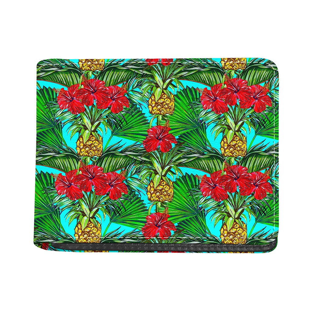 Pineapple Hibiscus Hawaii Pattern Print Bifold Wallet