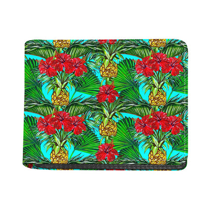 Pineapple Hibiscus Hawaii Pattern Print Bifold Wallet